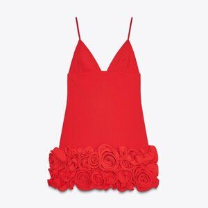 ZARA SHORT DRESS WITH RAISED FLOWERS